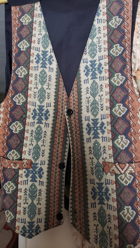 Black Vest with Native American Design