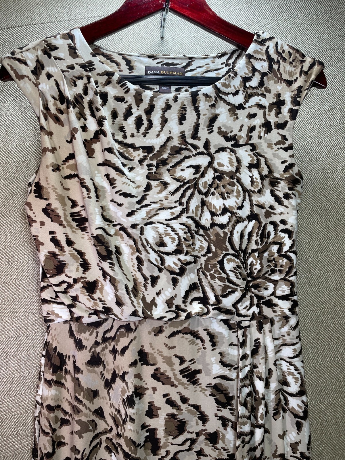 dana-buchman-womens-sleeveless-cheetah-animal-print-dress-size-xs-ebay