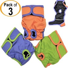 Pack of 3 Female Dog Diapers Cat Waterproof Leak Proof Washable Panties Reusable