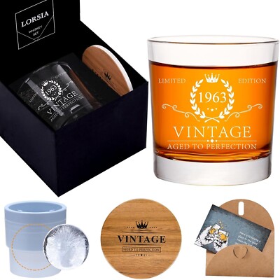 Whiskyglas Set in Geschenkbox Vintage Deko für Ihn Geburtstag Weihnachten