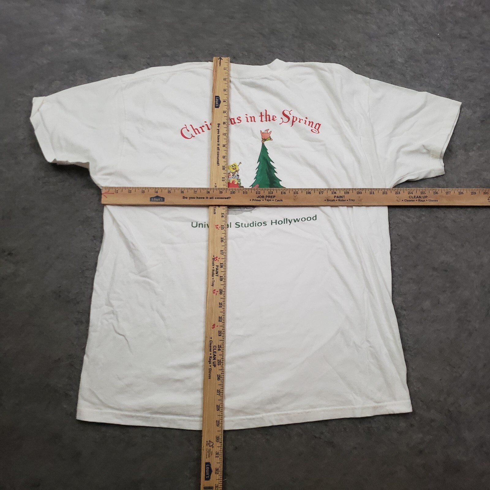 Universal Studios Shirt Mens Extra Large Long Sleeve Xmas Spongebob White Adult