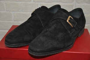 Authentic Masculino Salvatore Ferragamo Preto Pulseira De Monge Camurça  Sapatos, EU45/US12 | eBay