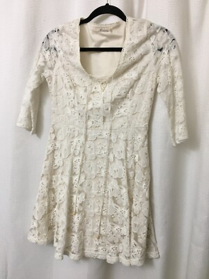 Ellison Ivory Lace Overlay Dress Juniors Size Medium Lined Easter Weddings  D3 | eBay