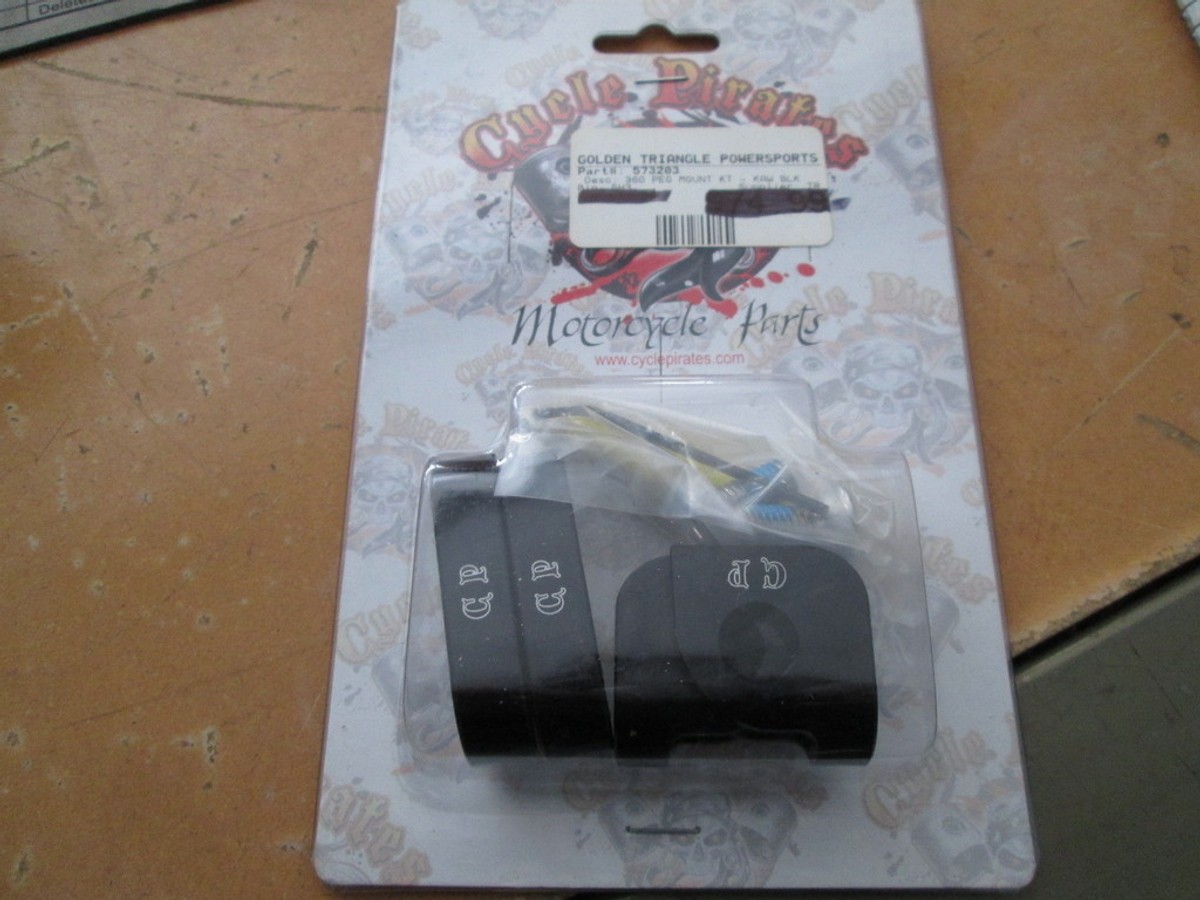 NOS Cycle Pirates Black 360 Peg Mount Kit Kawasaki ZX1400