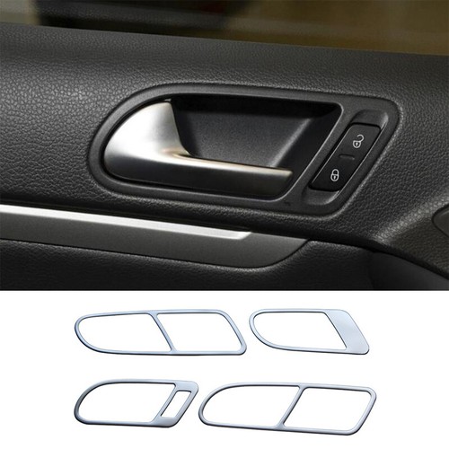 Fit For Volkswagen Tiguan 2010-2016 Steel Silver Interior Door Handle Cover Trim - Picture 1 of 15