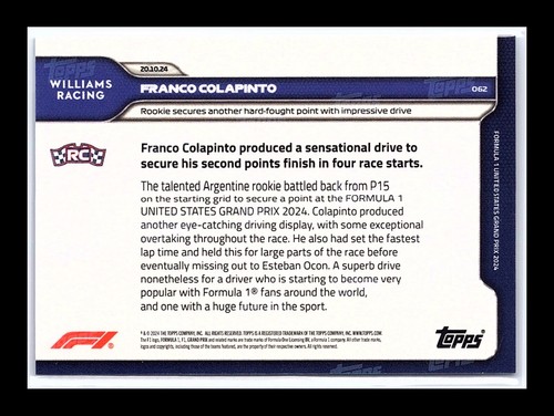 *PICK YOUR CARD* 2024 Topps Now Formula 1 F 1 Base Set Updated 07/21/25 - Picture 89 of 127