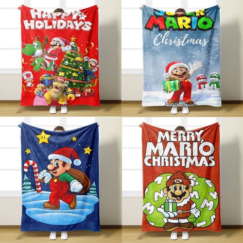 Super Mario 3D Flannel Blanket Throw Christmas Bed Sofa Soft Bedding Kids Gifts - Picture 4 of 16