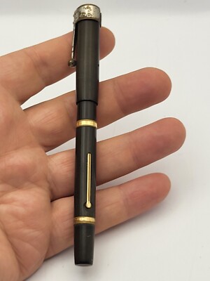 Swan Mabie Todd SF 130 Fountain Pen Gold Nib 14k Lever Filler Black 1930s