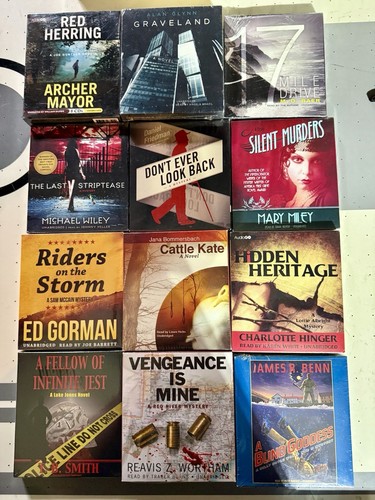 Lot of 12 MYSTERY & DETECTIVE Unabridged Audio Books on CD NEW
