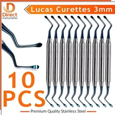 Lucas Curette 3mm Dental Surgical Instrument – Serrated Bone Spoon Curette