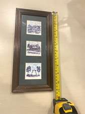 Framed Ceramic Tile Wall Art, Landscape House...