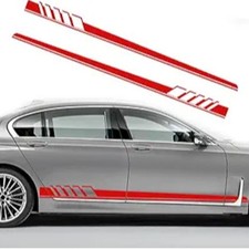 Auto Racing Body Door Side Stripe Graphic Vinyl Sticker Decals Decoration Red