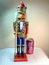 NEW Wooden Wood 15" Nutcracker KING Figurine Christmas Holiday - in Box     624