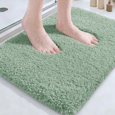 Accumtek Microfiber Thick Bathroom Rugs Flurry Non Slip Bath Rug Ultra Soft