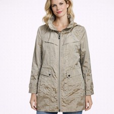 Giacca impermeabile Cole Haan donna taglia media topazio marrone donna iridescente con cappuccio