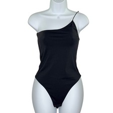 Babaton Contour One Shoulder Cami Bodysuit Medium Black Layering Minimalist