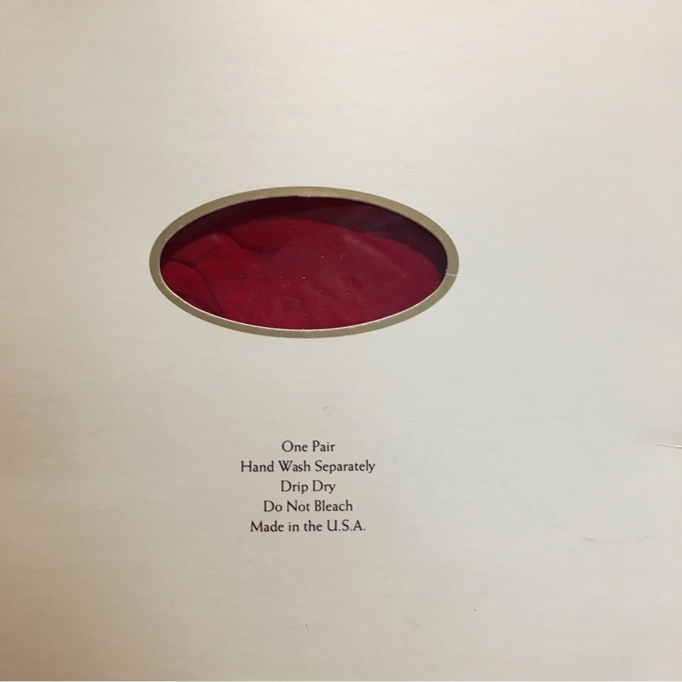 Victoria's Secret лайкры чистый чулки красный высокий золотой Crown этикетка винтажный - Изображение 3 из 4