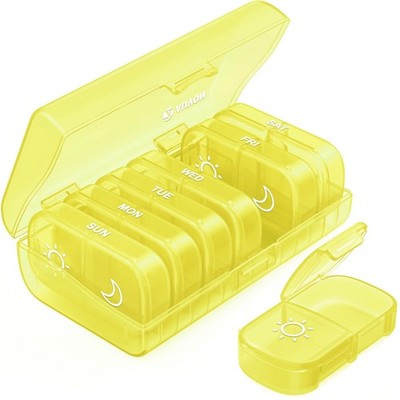 Privacy Travel Pill Organizer Easy Fill Medicine Dispenser Storage BPA Free