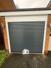 Supplied and fitted 77mm Electric Roller garage door in Anthracite