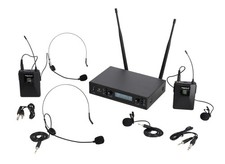 Rockville RWM-200 L2 Dual Lavalier/Lapel Headset UHF Mic System, 200 Channels