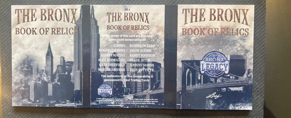 Libro Hoja 2025 New York Yankees 12 juegos usado reliquias Jeter/A Rod/Rivera/Clemens+8 Foto 2 de 3