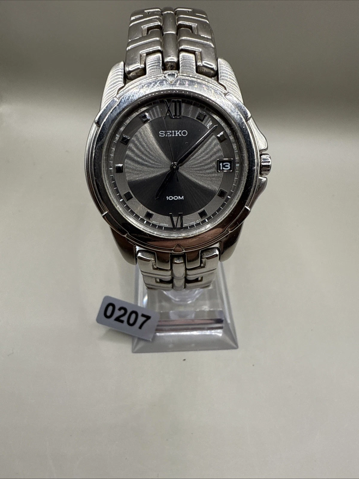 Seiko Le Grand Sport 37MM Black Dial Silver-Tone SS Men's Watch #0207