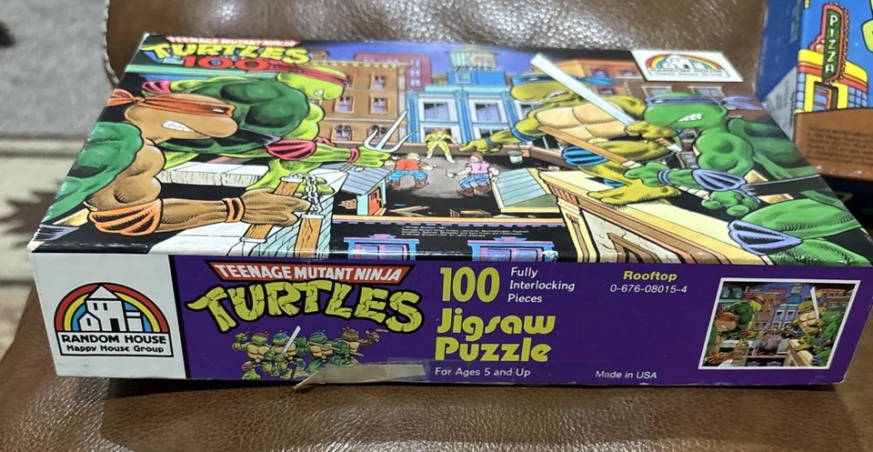 Vtg Lot Of 2 Teenage Mutant Ninja Turtles 100 Pc Jigsaw Puzzles Complete - Image 3 of 4