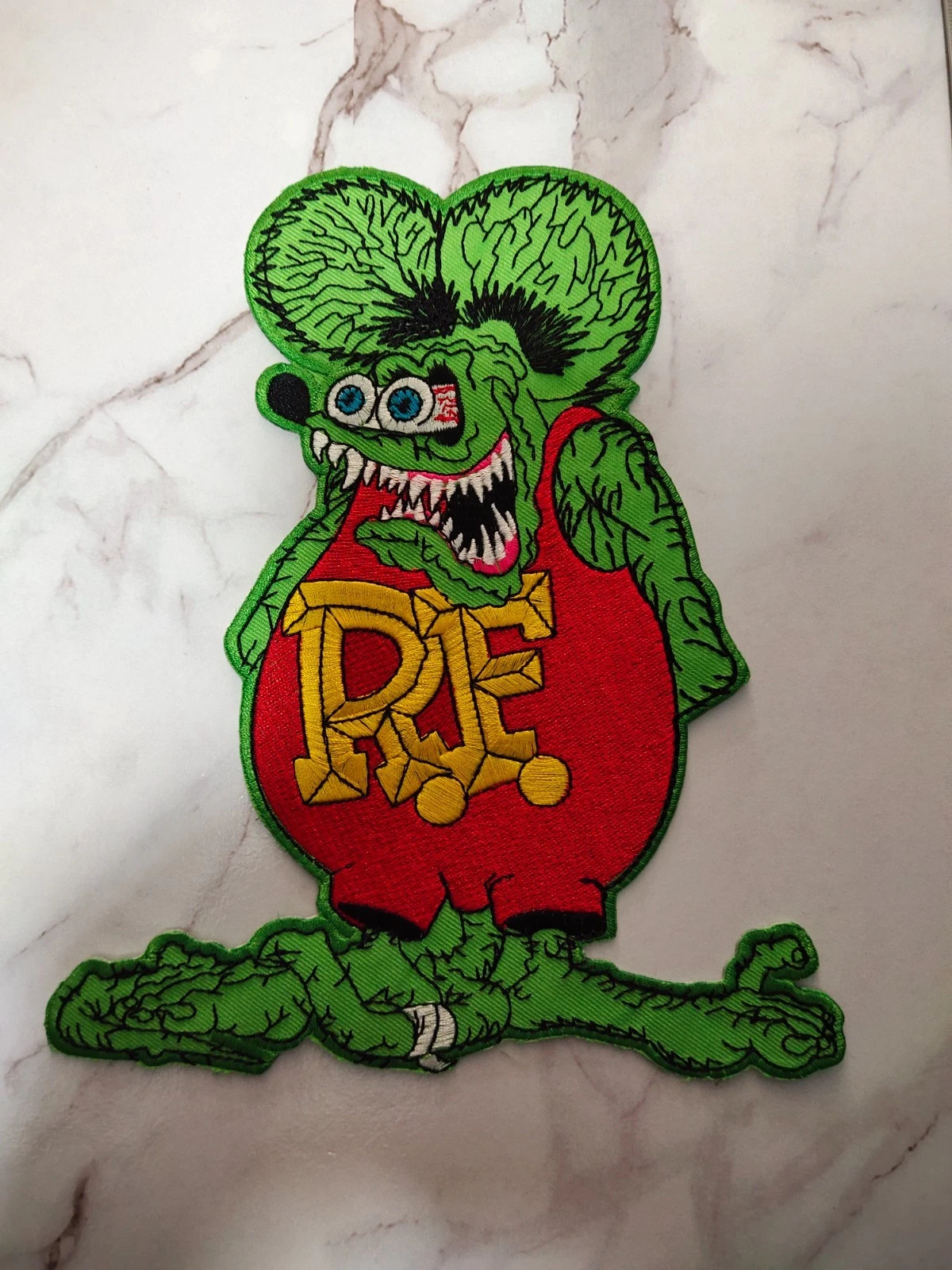 Large BIG DADDY Rat Fink RF American Hotrods Garage Racing Iron on Patch Jacket - Picture 1 of 15