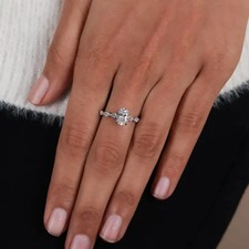 Oval 2.00 CT CVD Lab Grown Diamond Women's Engagement Ring 950 Platinum