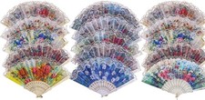 Spanish Folding Hand Fan, Flower Dancing Fans,Summer Handheld Folding Fans fo...