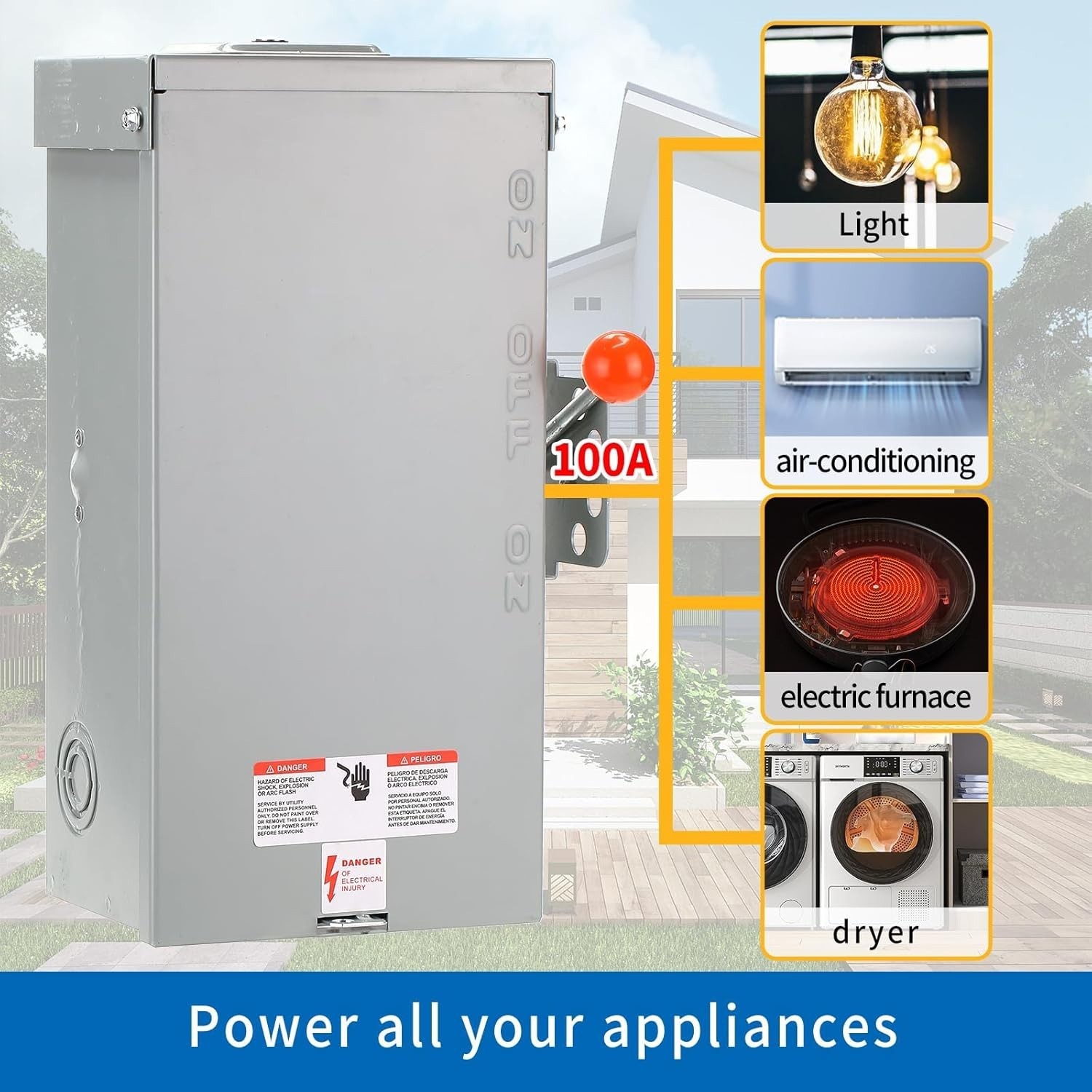 24000W Generator Transfer Switch 100Amp Double-Throw