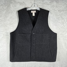 CC Filson Mackinaw Wool Vest Mens Size 46 Charcoal Gray Western Outdoors USA