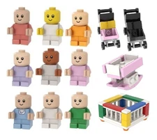 MOC LEGO Babies! Stroller, Crib, Play Pen! - BUNDLE AND SAVE!
