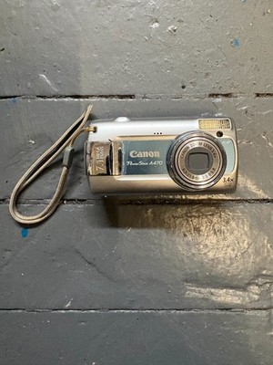 Canon PowerShot A470 7.1MP Digital Camera Silver + Canon Case Untested