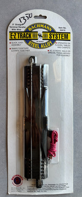 Bachmann HO Scale 9'' Straight Terminal Rerailer E-Z Track with Black Bed
