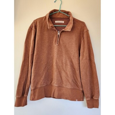 Outerknown Sur Quarter Zip Pullover Small Brown Hemp Organic Cotton Sweatshirt