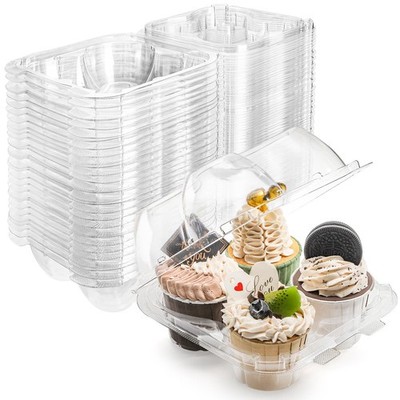 Bekith 60 Count 4Compartment Plastic Cupcake Containers  Disposable Cupcake T...
