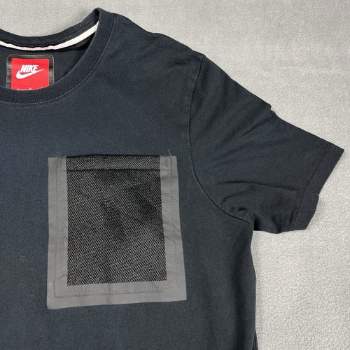 Nike Tech Shirt Mens L Black Short Sleeve Athletic Hypermesh Red Tag Pocket - Picture 4 of 11