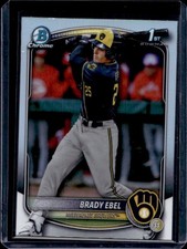 2025 Bowman Draft Brady Ebel Chrome Refractor 1st Prospect #BDC-194 Brewers