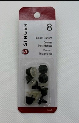 New Singer White Instant Buttons 8 Pack 30725