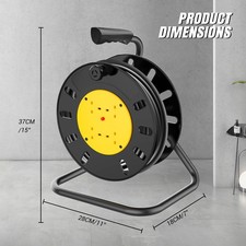 HEAVY DUTY 4WAY 15/25/50M CABLE EXTENSION REEL LEAD GANG MAINS SOCKET ELECTRICAL
