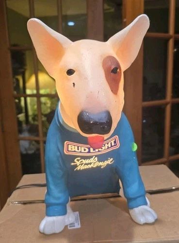 Spuds Mackenzie Lighted Budweiser Bud Light Beer Bar Sign Lamp Vintage 1988