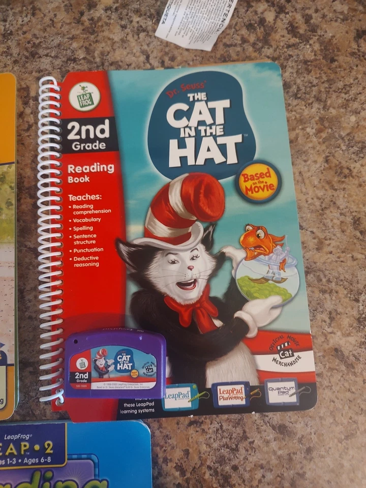 Leapfrog Leap Frog Lot Of 3 LeapPad Books Leap Pad Arthur Cat Hat Sponge Bob - Image 4 of 4