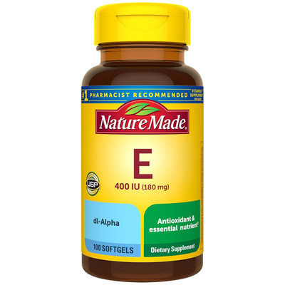 Nature Made Vitamin E 400 IU 180mg Antioxidant Skin Support 100 Softgels