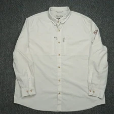 Duck Camp Shirt Mens XXL Off White Helm Long Sleeve Performance Fishing Hiking