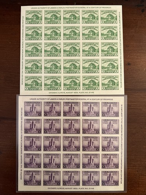 #ad #ad IS Stamps Scott# 730 amp; #731 1c amp; 3c Farley Sheets MNH NGAI $13.00