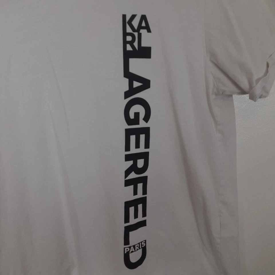 Karl Lagerfeld Paris Adult Mens L White Short Sleeve T Shirt - Image 2 of 4