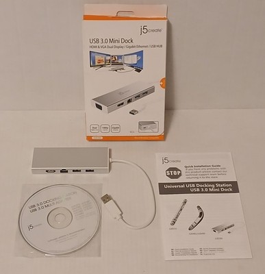 j5create JUD380 USB 3.0 Mini Docking Station MAC or Windows 