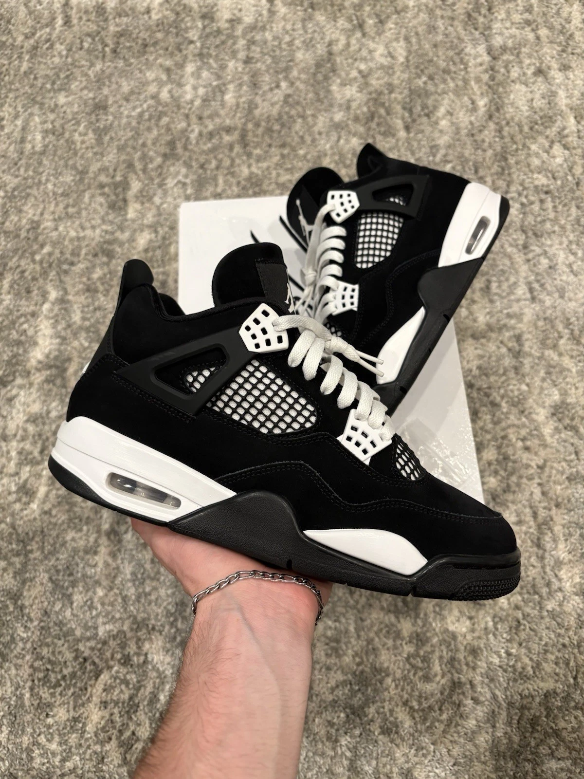 Taglia 9 5 Jordan 4 'White Thunder' [FQ8138 001]