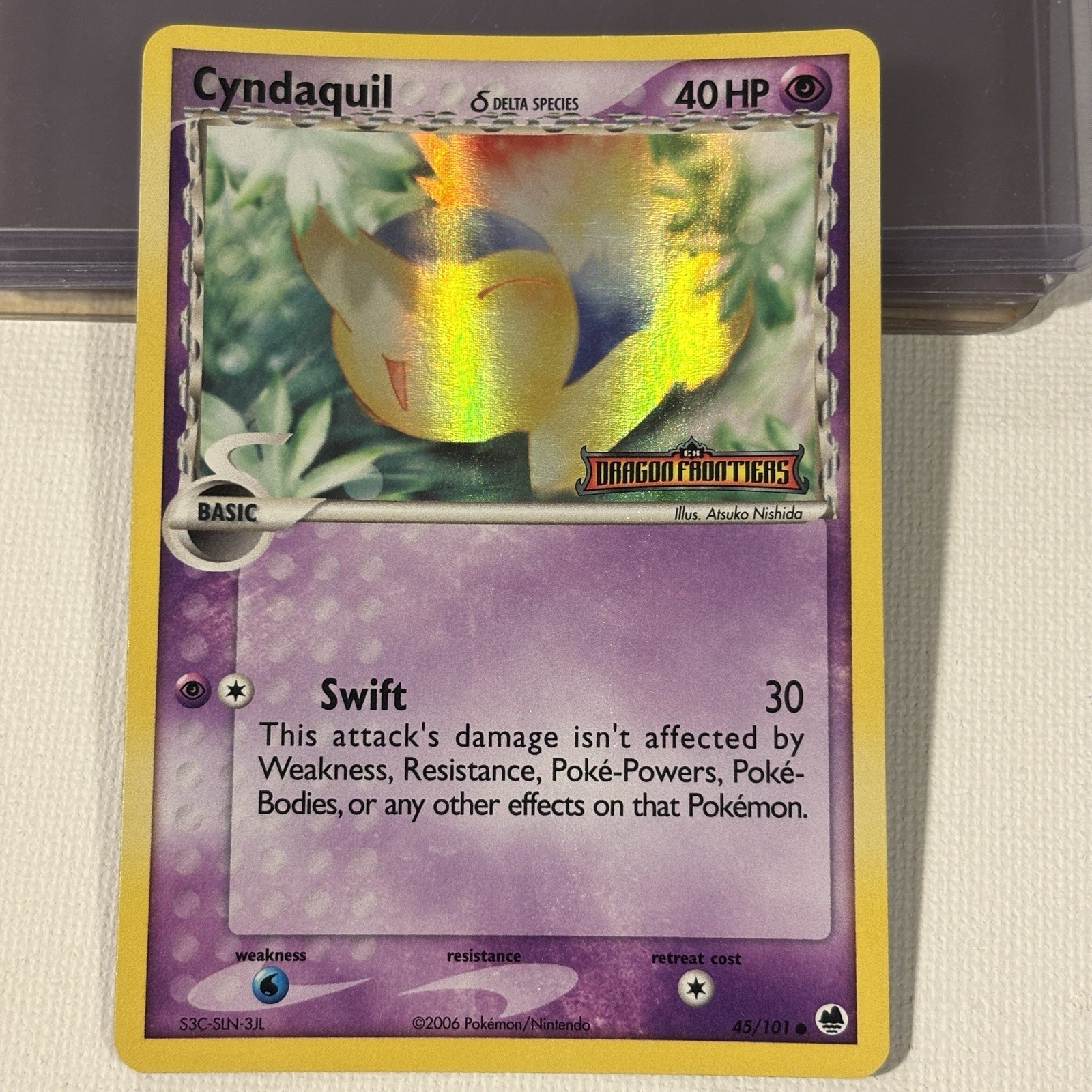 Cyndaquil 45/101 EX Dragon Frontiers Reverse Holo Stamped NM